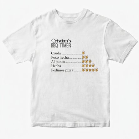 Camiseta de algodón personalizada con texto - BBQ Timer