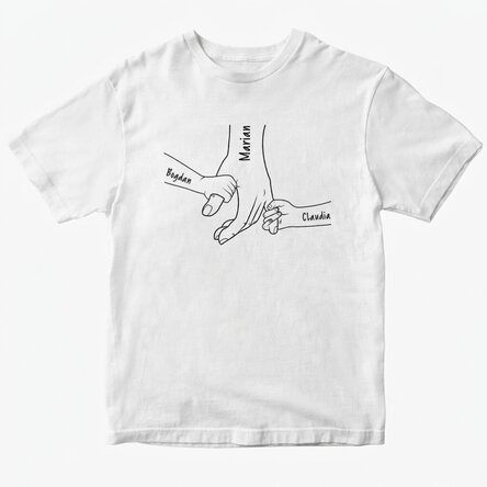 Camiseta de algodón personalizada con el texto «Siempre cerca»
