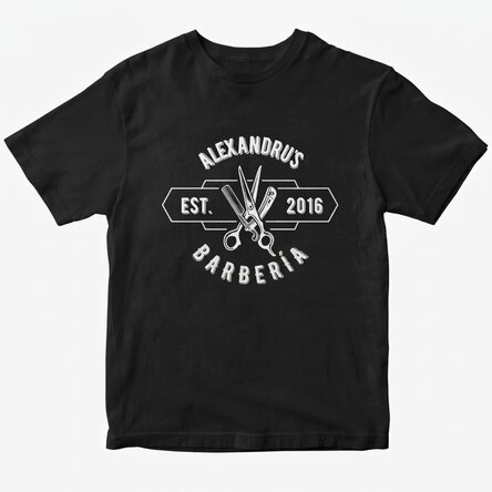 Camiseta de algodón personalizada con texto - Barber Shop