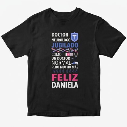 Camiseta de algodón personalizada con texto: «Médico jubilado»