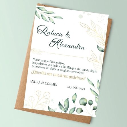 Tarjeta personalizada con texto - Solicitud para ser padrino