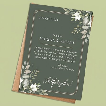 Tarjeta personalizada con texto - La casa de piedra