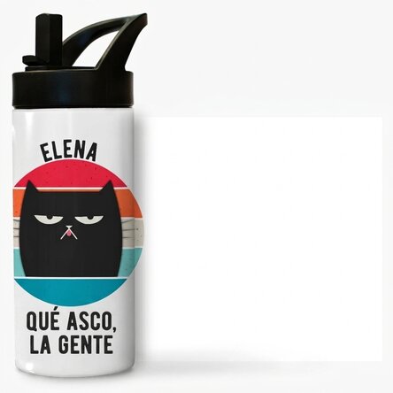 Término con asa y pajita personalizado con nombre - Ew, people