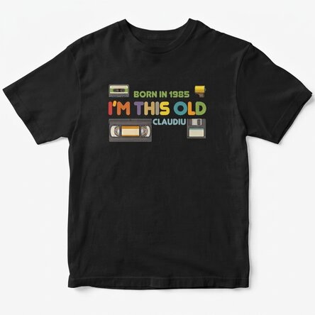 Camiseta de algodón personalizada con el texto «I'm this old»