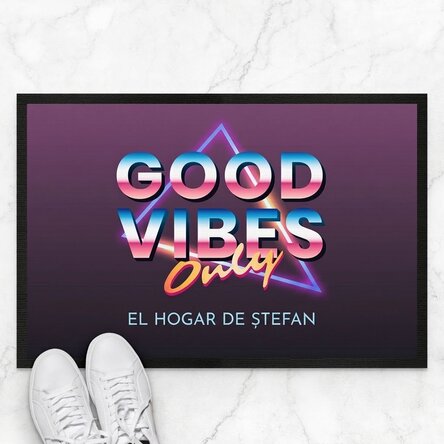 Felpudo de entrada personalizado con texto: «Good vibes only»