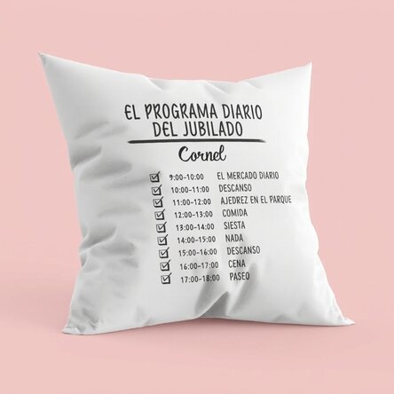 Almohada personalizada con texto - Programa diario