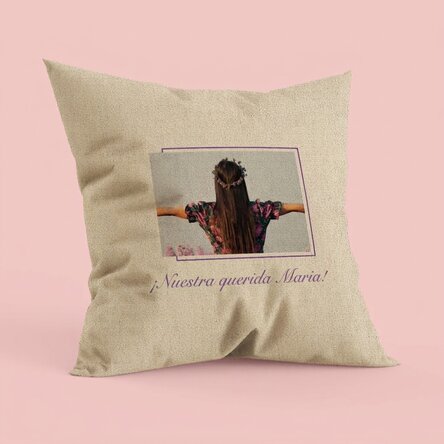 Cojín personalizado con una foto y un mensaje - En
