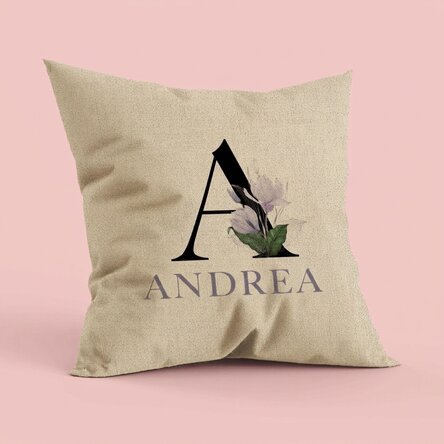 Cojín personalizado con inicial y nombre - En