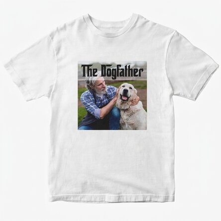 Camiseta de algodón personalizada con texto y foto - The Dogfather