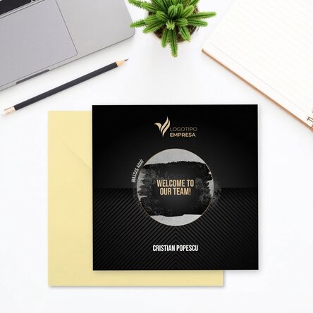 Tarjeta rasca y gana personalizada con logotipo y texto - Welcome