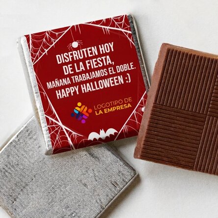 Mini bombón personalizado con logotipo y mensaje - Halloween