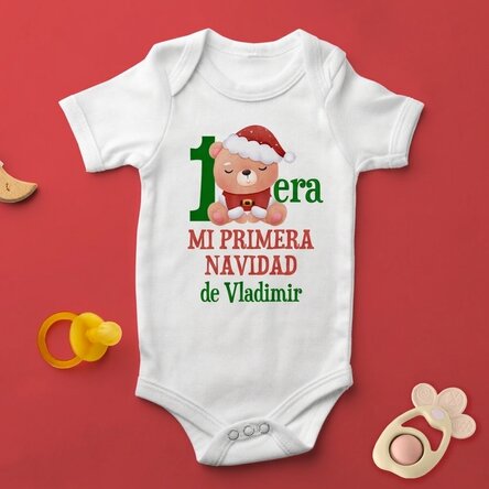 Body para niños personalizado con texto: «Mi primera Navidad»