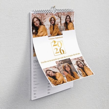Calendario personalizado con fotos y mensaje: «Cada día, el mejor día»