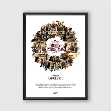 Cuadro personalizado con 10 fotos y un mensaje - Christmas Wreath