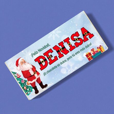 Chocolate personalizado con nombre y mensaje - De Papá Noel