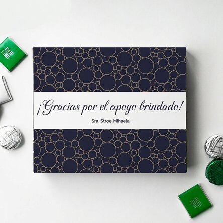 Caja de bombones personalizada con mensaje de agradecimiento - Elegante