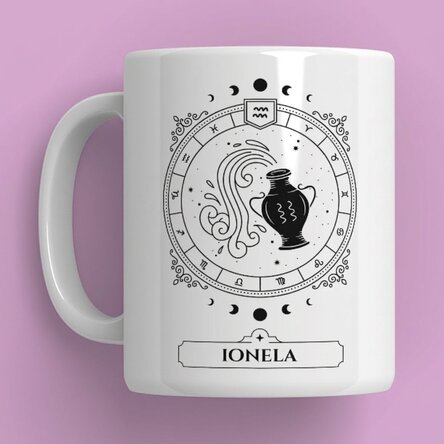 Taza personalizada con nombre y signo del zodiaco - Signos del zodiaco