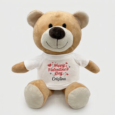 Personalised teddy bear with text - Happy Valentine's Day
