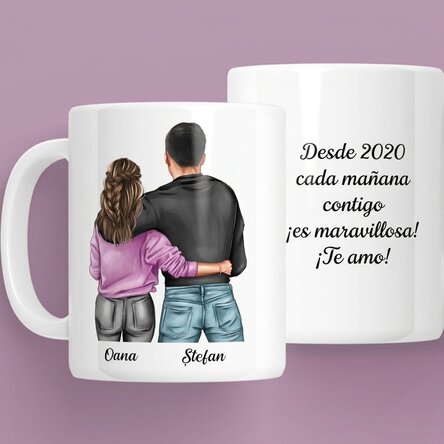 Taza personalizada con nombre y mensaje - Pareja