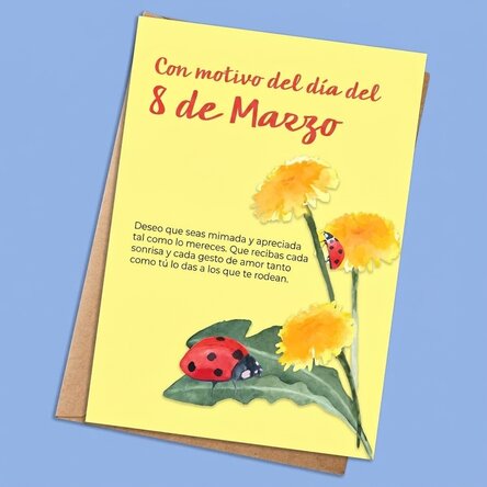 Tarjeta personalizada con texto - Mariquitas