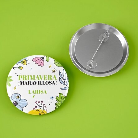 Chapa personalizada con texto - Doodle spring