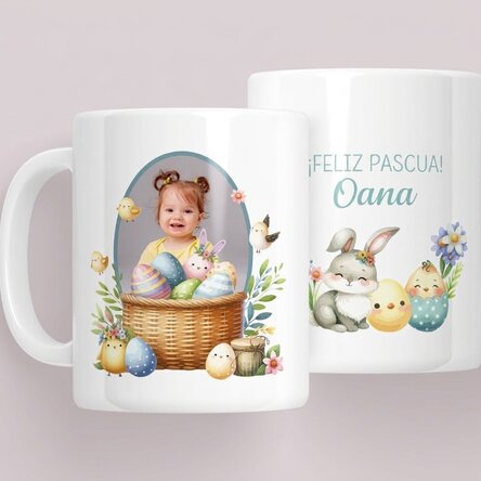 Taza personalizada con mensaje y foto - Conejo