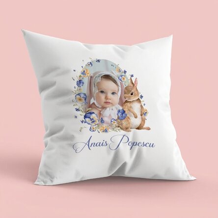 Cojín personalizado con texto y foto - Bunny