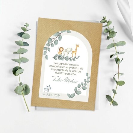 Recuerdo personalizable con texto para el bautizo - Gracias