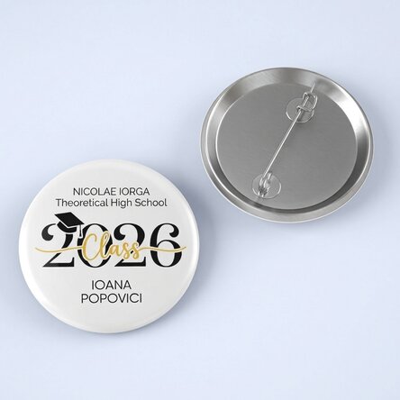 Insignia personalizada con texto: «Graduación»