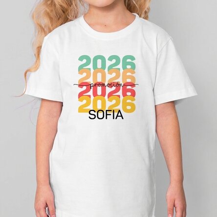 Camiseta de algodón para niños personalizada con texto: «Graduación»