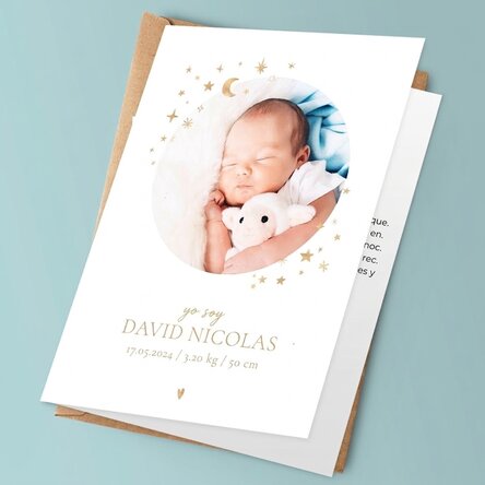 Tarjeta de felicitación personalizada con texto y foto - Bebé