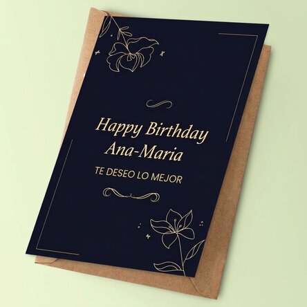 Tarjeta de felicitación personalizada con texto - Elegance