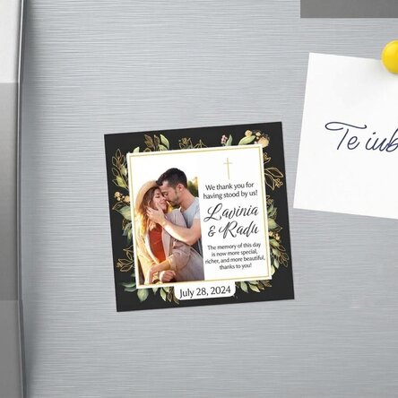 Imán de recuerdo para boda de 10 x 10 cm, personalizado con una foto y un texto - Recuerdos para tod