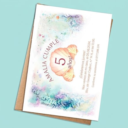 Tarjeta personalizada con texto - Invitación de cumpleaños - Sirenas