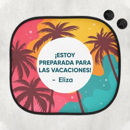 Parasol para coche personalizado con mensaje - Vacaciones