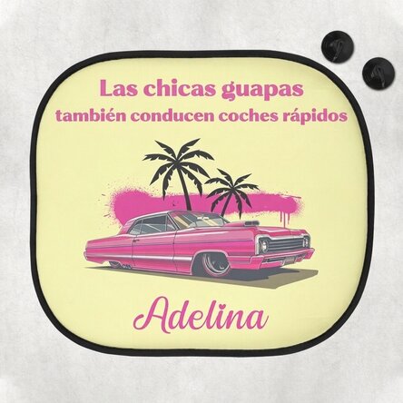 Parasol para coche personalizado con texto - Rosa