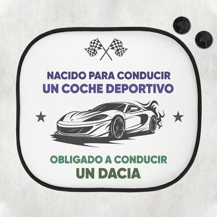 Parasol para coche personalizado con texto: «Born to drive»