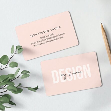 Tarjeta de visita de aluminio personalizada a doble cara con texto - SIMPLE