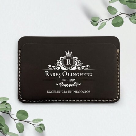 Cartera de piel personalizada a color con texto - Excellence