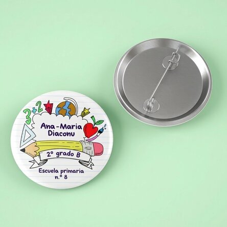 Chapa personalizada con nombre y texto - School time