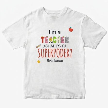Camiseta de algodón personalizada con texto - Superpower