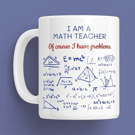 Taza personalizada con mensaje: «Profesor de matemáticas»
