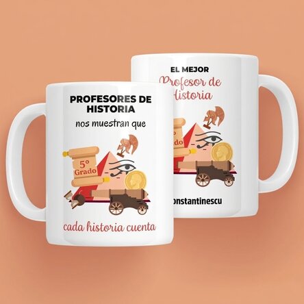 Taza personalizada con mensaje: «Profesor de Historia»