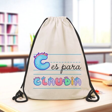 Mochila personalizada con nombre y mensaje - Modelo unicornio