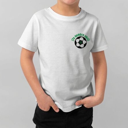 Camiseta de algodón para niños personalizada con texto - Pelota