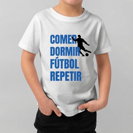 Camiseta de algodón para niños personalizada con texto - Repeat
