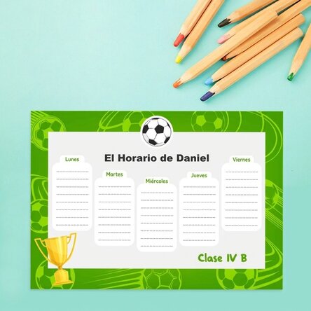 Horario personalizado con texto - Trofeo