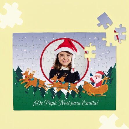 Rompecabezas personalizado con una foto y un texto - Papá Noel