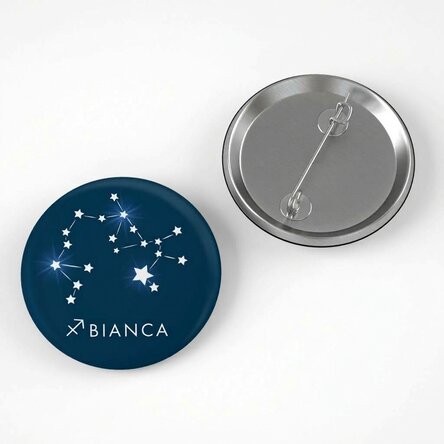 Personalised badge with name - Sagittarius zodiac sign