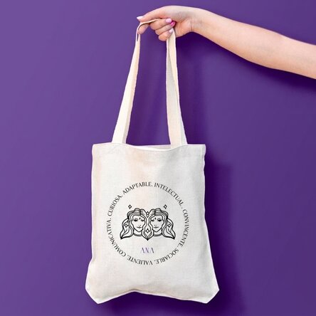 Bolso personalizado con texto - Signo de Géminis